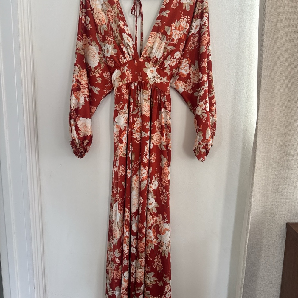 Floral Red Maxi Dress